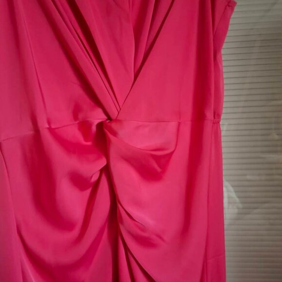 PRETTYGARDEN Hot Pink Women Elegant Satin Dress Twist Front Maxi Dres XL - Picture 6 of 6